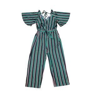 Hint of Blush Ava Sky Alexia Jumper Romper Striped Wide-Leg Jumpsuit 1X Plus